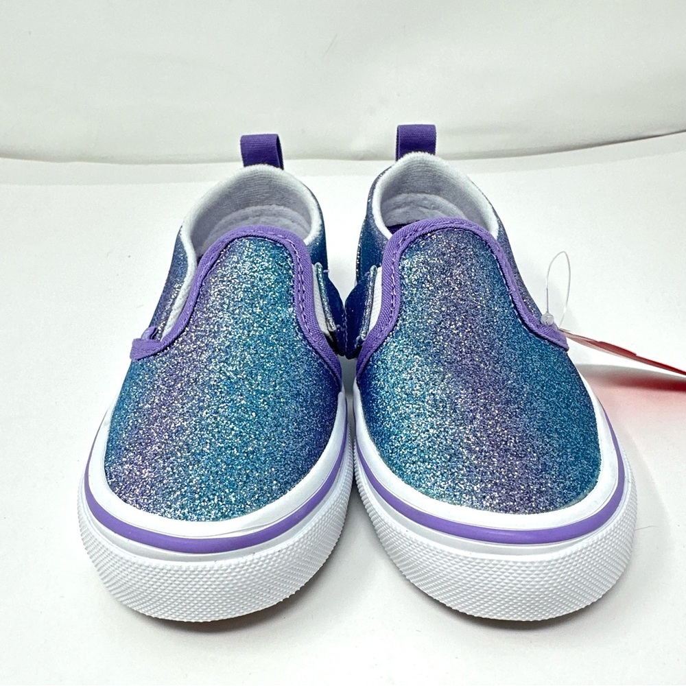 Vans Slip On V Ombre Glitter Toddler Girls Shoes - Picture 2 of 9